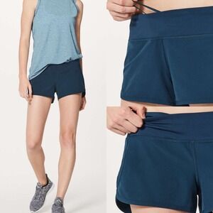 Lululemon Speed Shorts Jaded Blue Womens Size 4 Style W7AEVS Athletic Lined Run